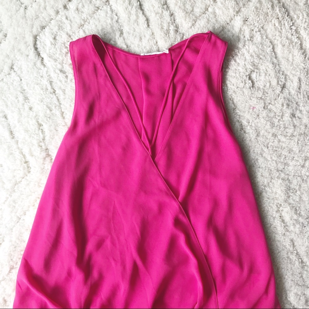 Hot pink high low tank